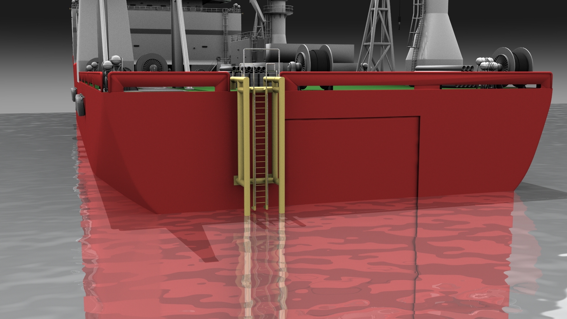 Boatlanding 3D Model with Vessel