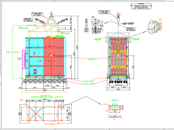 An AutoCAD DWG of the cargo particulars.