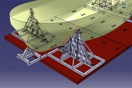 460ton Tug 3D model Fore - Wireframe