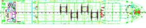 A Cad drawing of 4 x 160ton Reels stowage locations