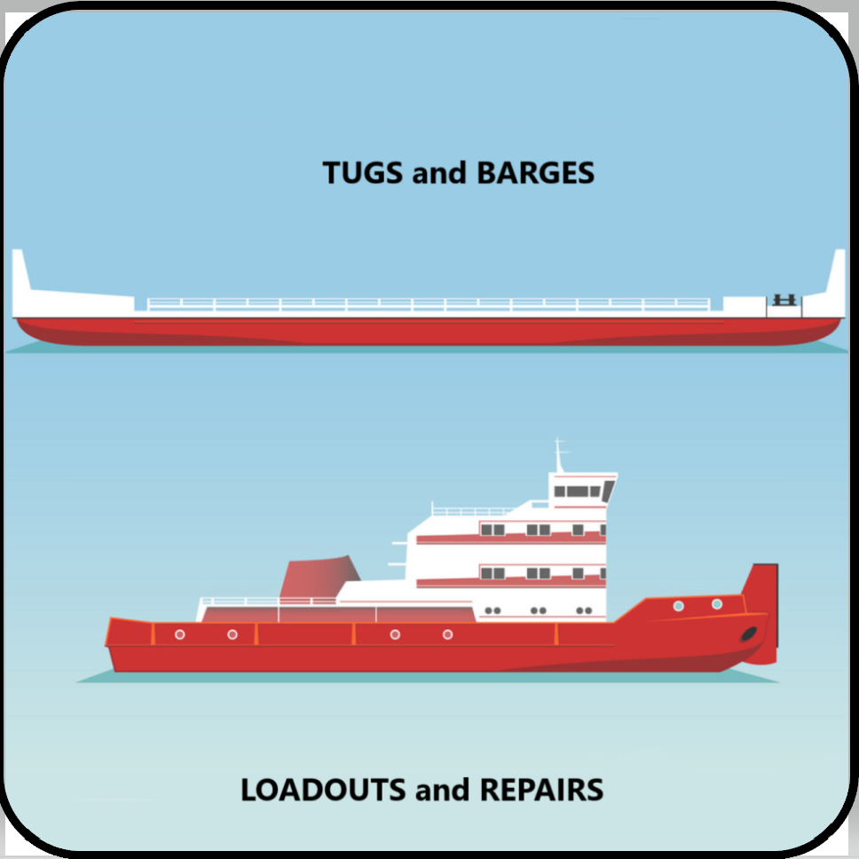 Tug and Barge design modification and loadout.